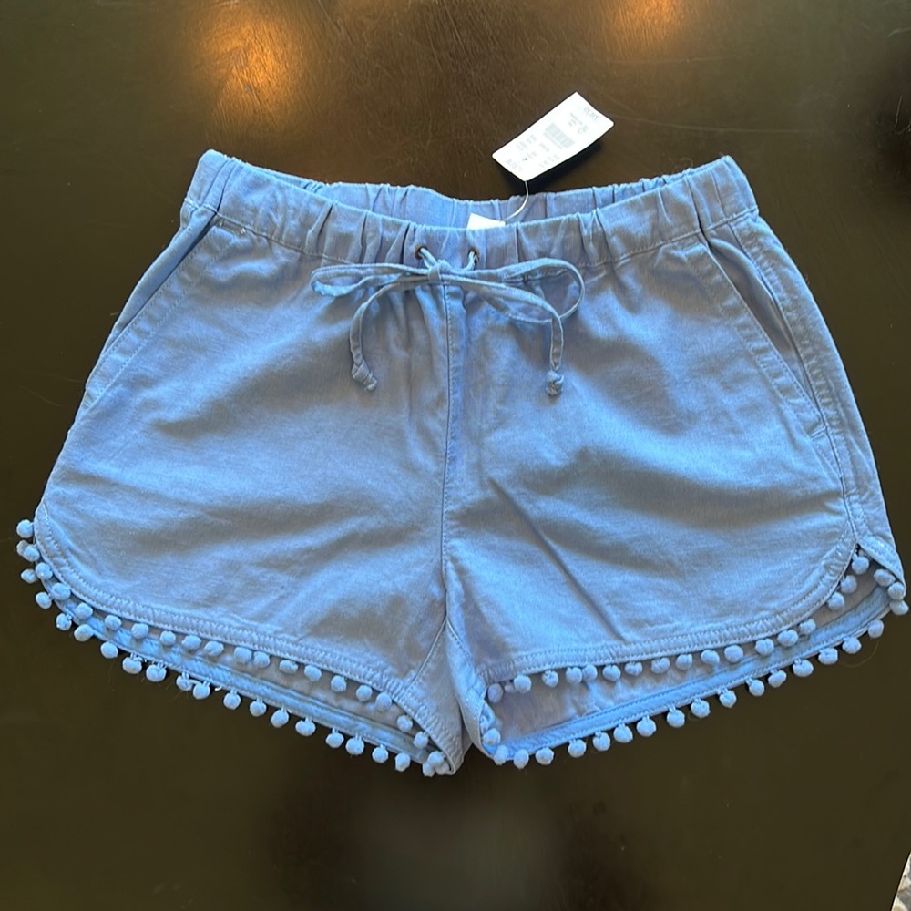 J. Crew pull-on blue linen shorts, size XXS